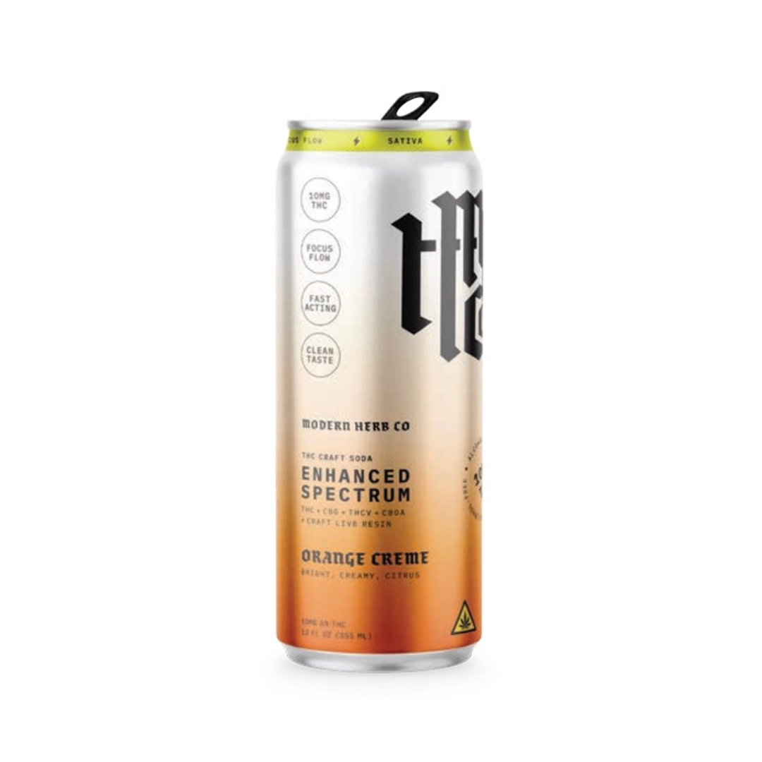 Modern Herb Co | THC Craft Soda | Live Resin | 12oz / Sativa / Orange Creme / 10mg